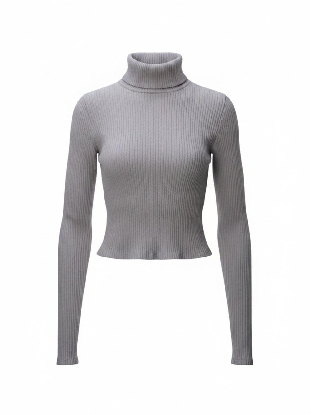 TNA By Aritzia NWOT Ribbed Long Sleeve Turtleneck Top. Gray/Taupe Hue. SZ Small.